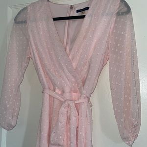 Tommy Hilfiger Pop Dot Chiffon Exaggerated Sleeve Surplice Dress